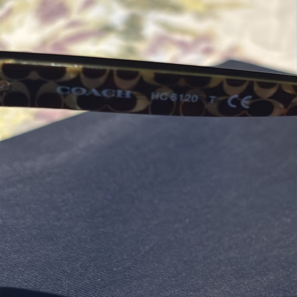 Coach Light Blue Crystal Cat-Eye Glasses with Tortoiseshell Temples - Picture 3 of 6